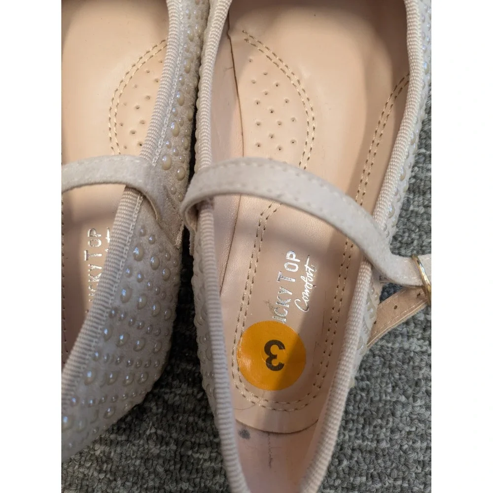 Lucky Top Kids Girls‎ Pearl Embellished Mary Jane Flats Blush Pink Size 3 Dressy